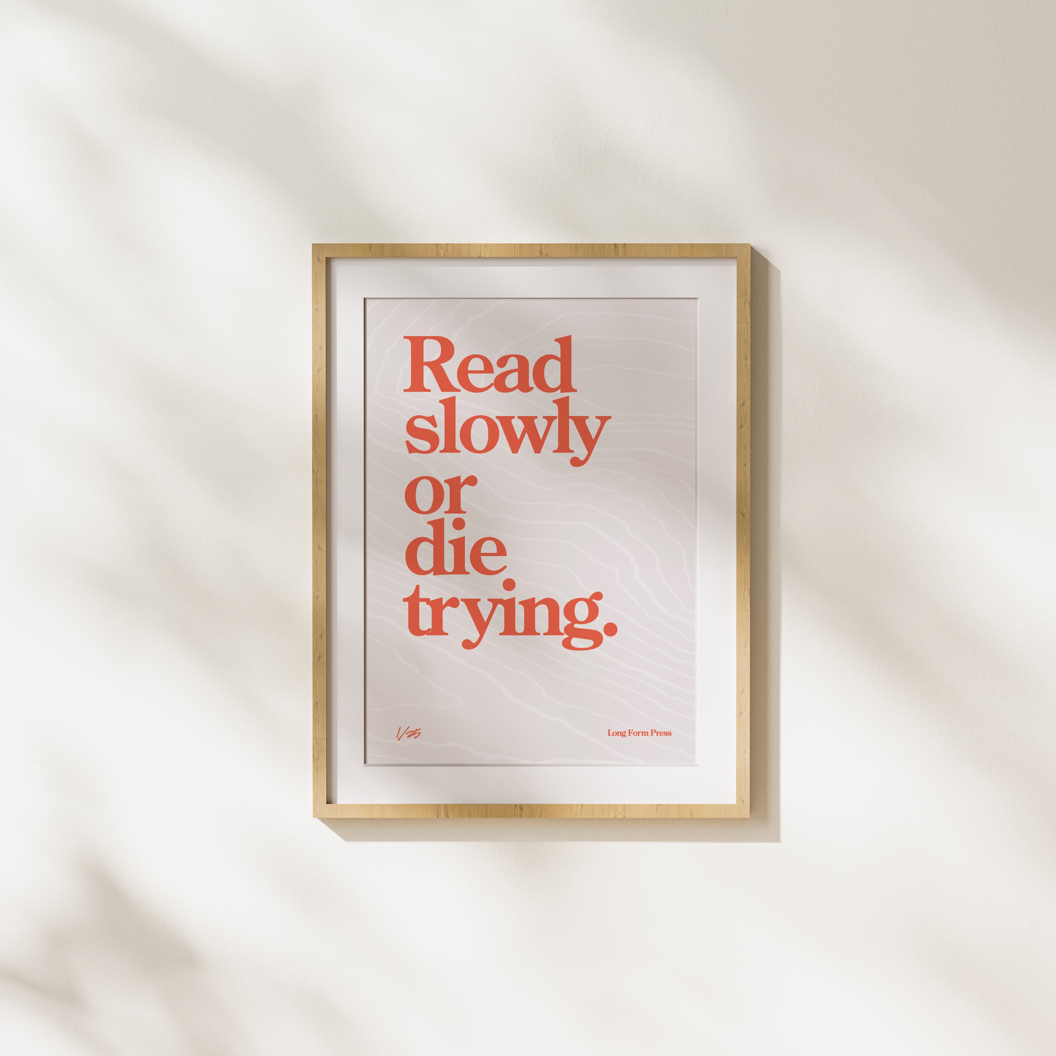 Read Slowly or Die Trying styled